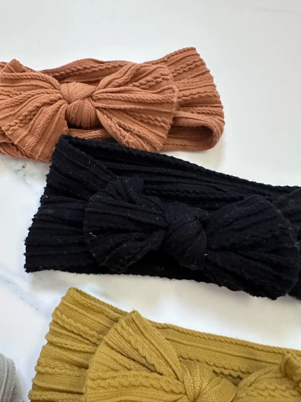 Kids Ribbed Bow Headband Set - Seven Different Colors Size 0-6 Months